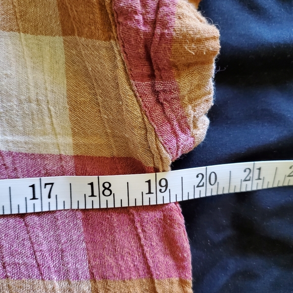 Sold Isabella Sinclair pink orange square check picnic trapeze top - Picture 7 of 8